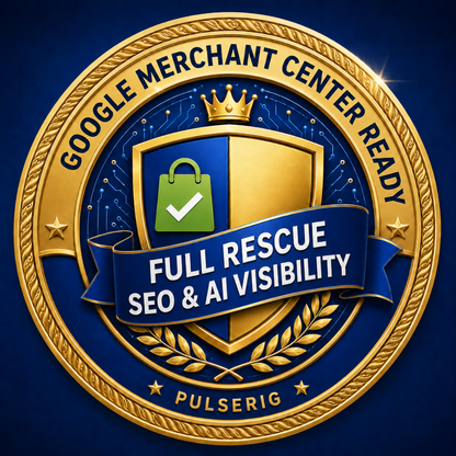 Full GMC and Microsoft Ads compliance repair with SEO and AI visibility — Pulserig Full Rescue